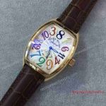 Replica Franck Muller Crazy Hours Rose Gold XL Watch Leather Band